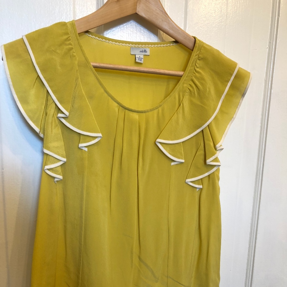 ANTHROPOLOGIE - Silk Yellow Blouse
